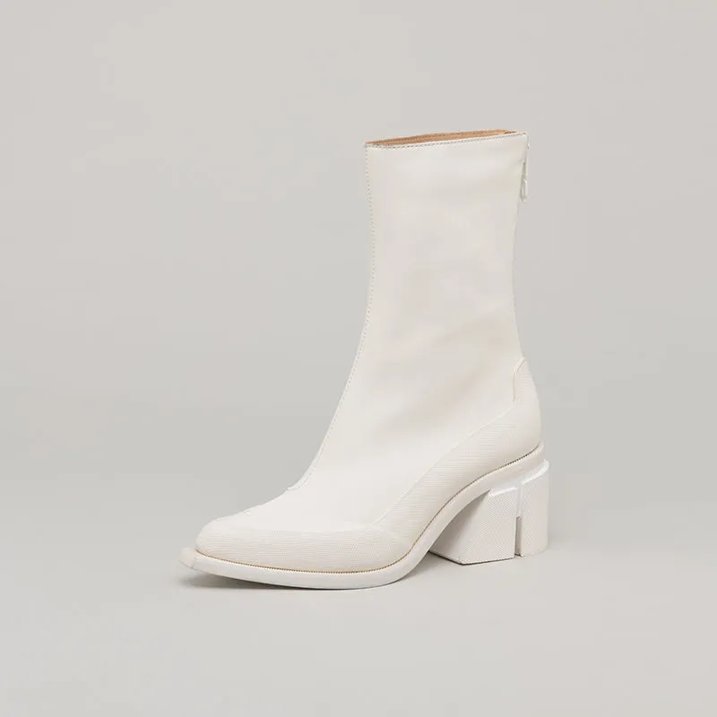 both - GAO LOW HEEL ZIP-WHITE sold by both product image thumbnail 3