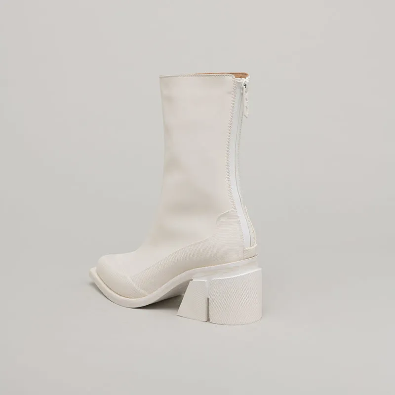 both - GAO LOW HEEL ZIP-WHITE sold by both product image thumbnail 4