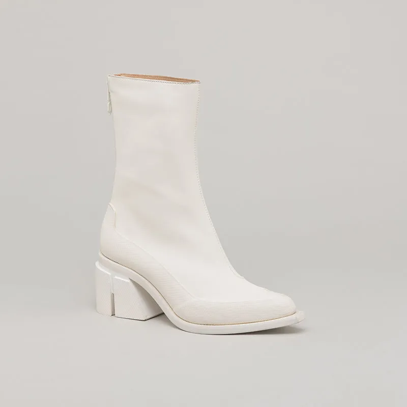 both - GAO LOW HEEL ZIP-WHITE sold by both product image thumbnail 2