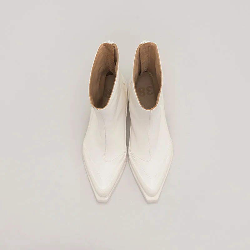 both - GAO LOW HEEL ZIP-WHITE sold by both product image thumbnail 5