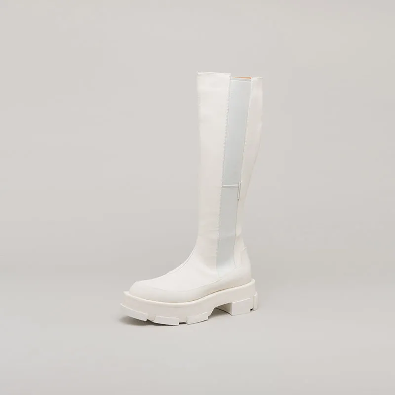 both - GAO PLATFORM KNEE BOOTS-WHITE sold by both product image thumbnail 4