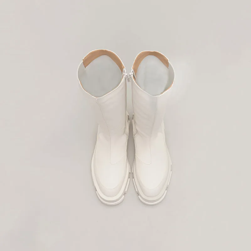both - GAO PLATFORM KNEE BOOTS-WHITE sold by both product image thumbnail 5