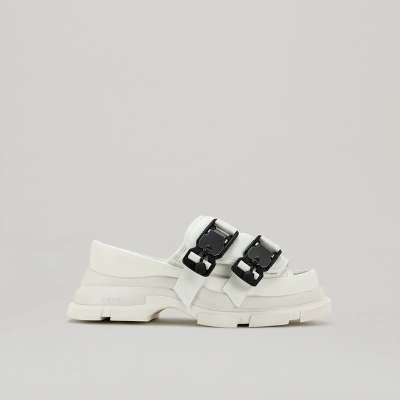 both - GAO EVA BUCKLED SLIDES-WHITE sold by both