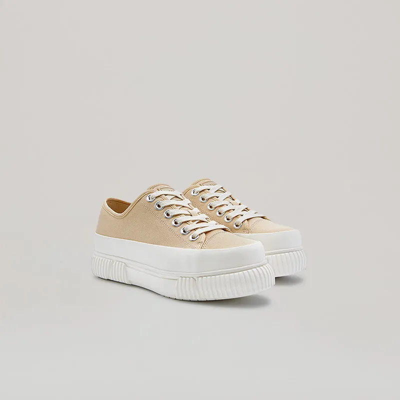 both - EVA PLATFORM SNEAKER-WHITE/BEIGE sold by both product image thumbnail 5