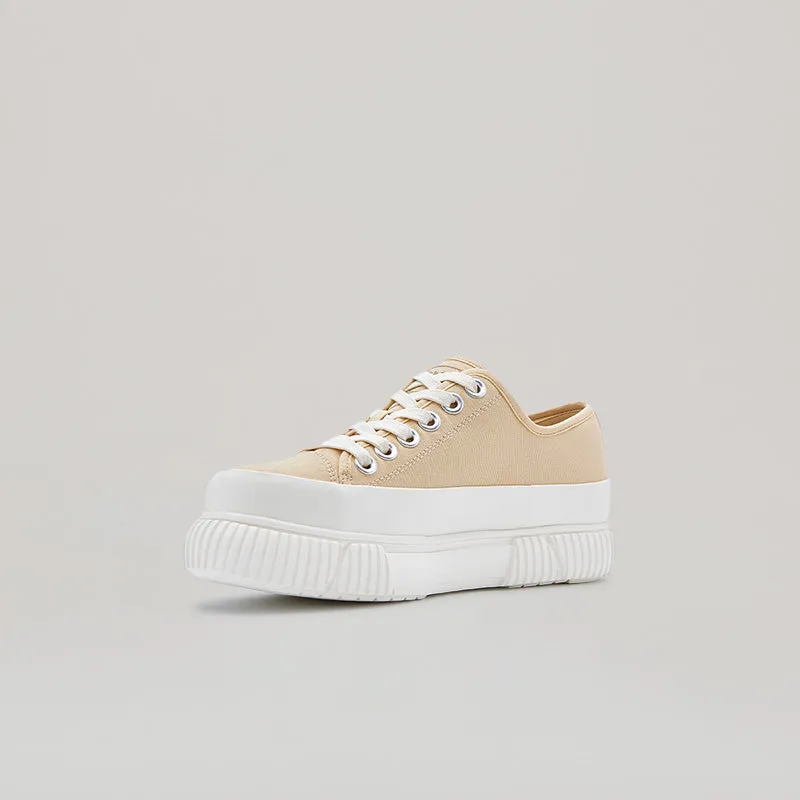 both - EVA PLATFORM SNEAKER-WHITE/BEIGE sold by both product image thumbnail 2