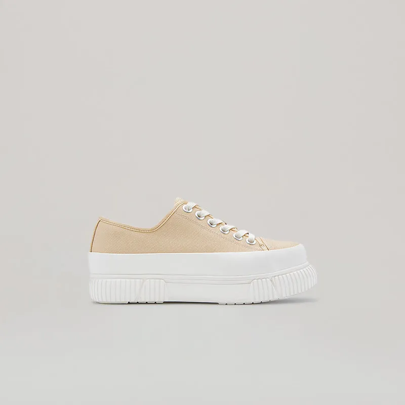 both - EVA PLATFORM SNEAKER-WHITE/BEIGE sold by both