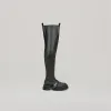both x DION LEE-GAO PLATFORM THIGH HIGH BOOTS-BLACK sold by both
