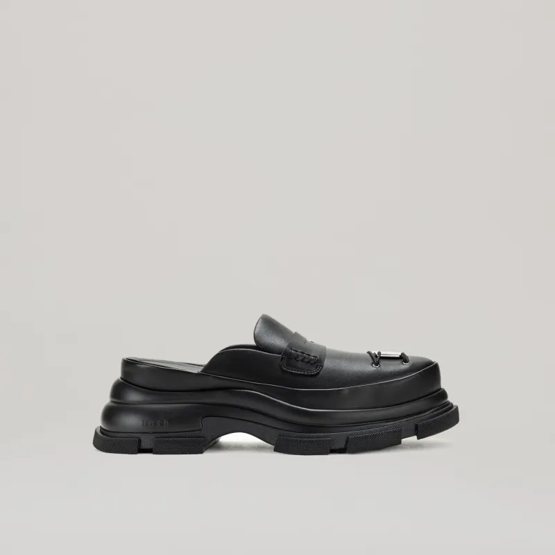 both - GAO EVA METAL LOGO MULE-BLACK sold by both