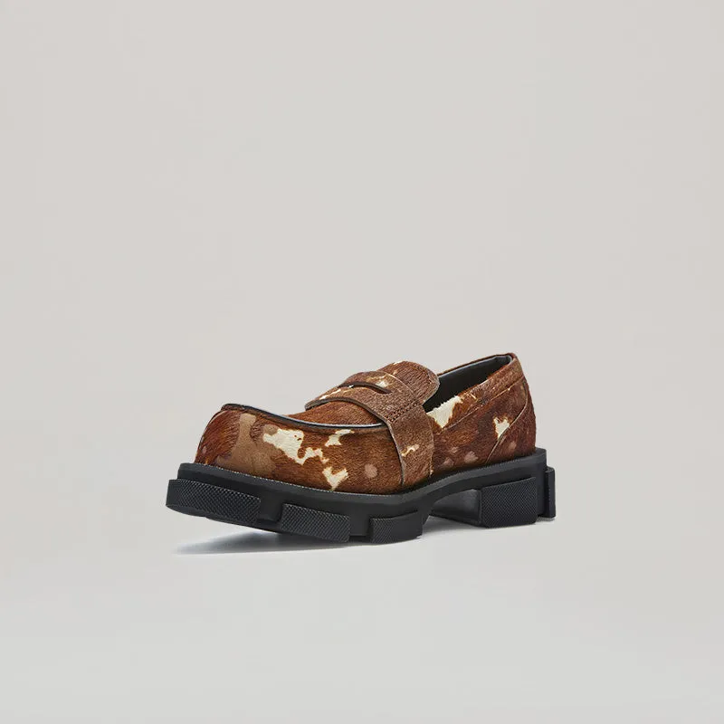 both - GAO PIERCED LOAFER-BROWN/CREAM sold by both product image thumbnail 2