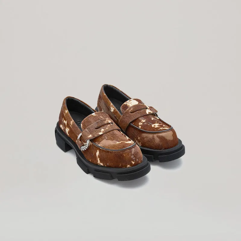 both - GAO PIERCED LOAFER-BROWN/CREAM sold by both product image thumbnail 5