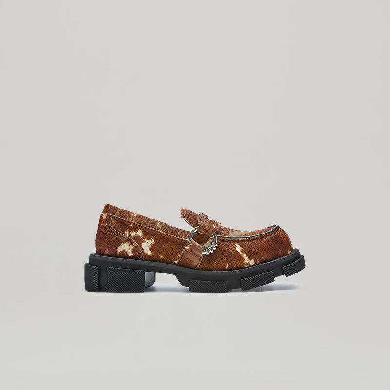both - GAO PIERCED LOAFER-BROWN/CREAM sold by both