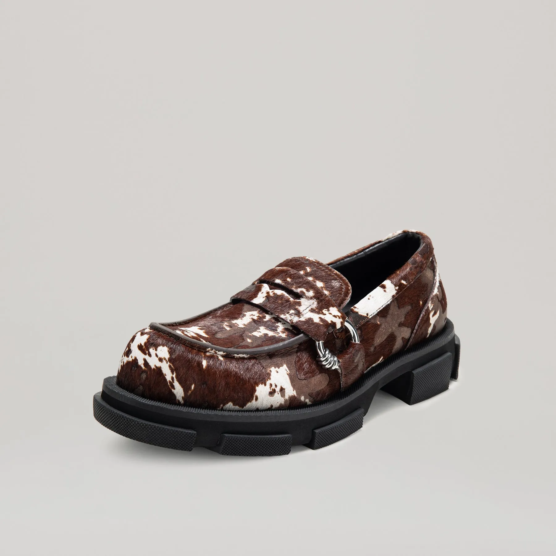 both - GAO PIERCED LOAFER-DARK BROWN/CREAM sold by both product image thumbnail 2