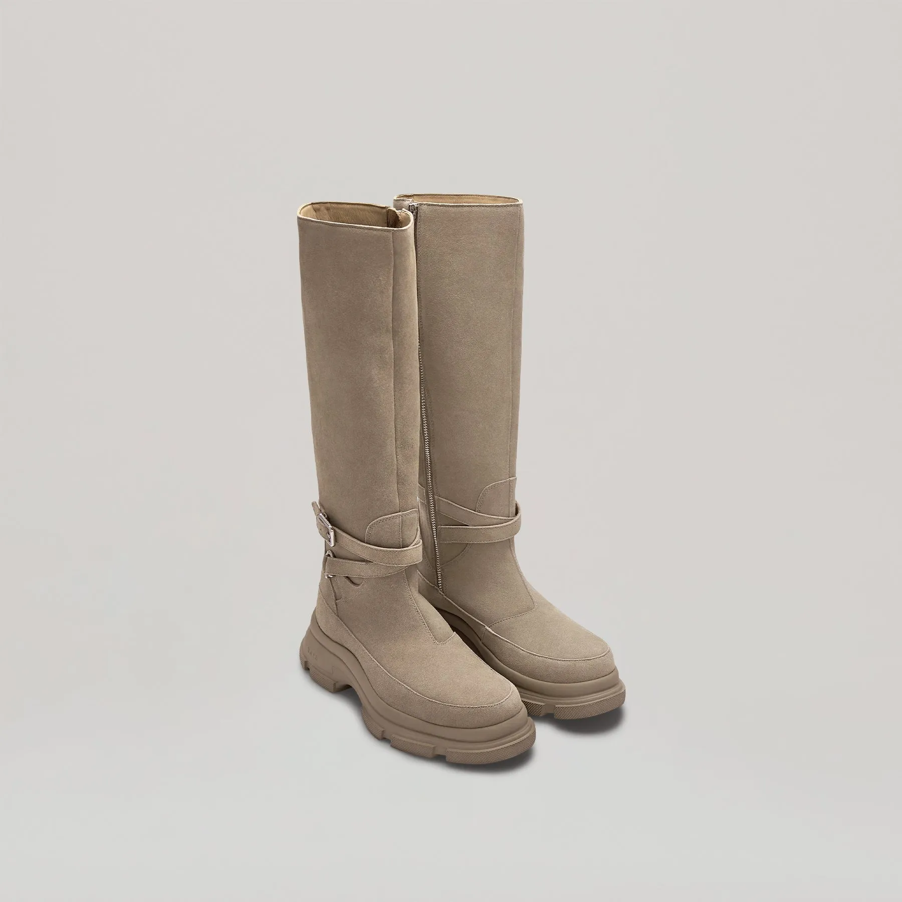 both - GAO EVA LEATHER KNEE BOOTS-KHAKI/KHAKI sold by both product image thumbnail 5