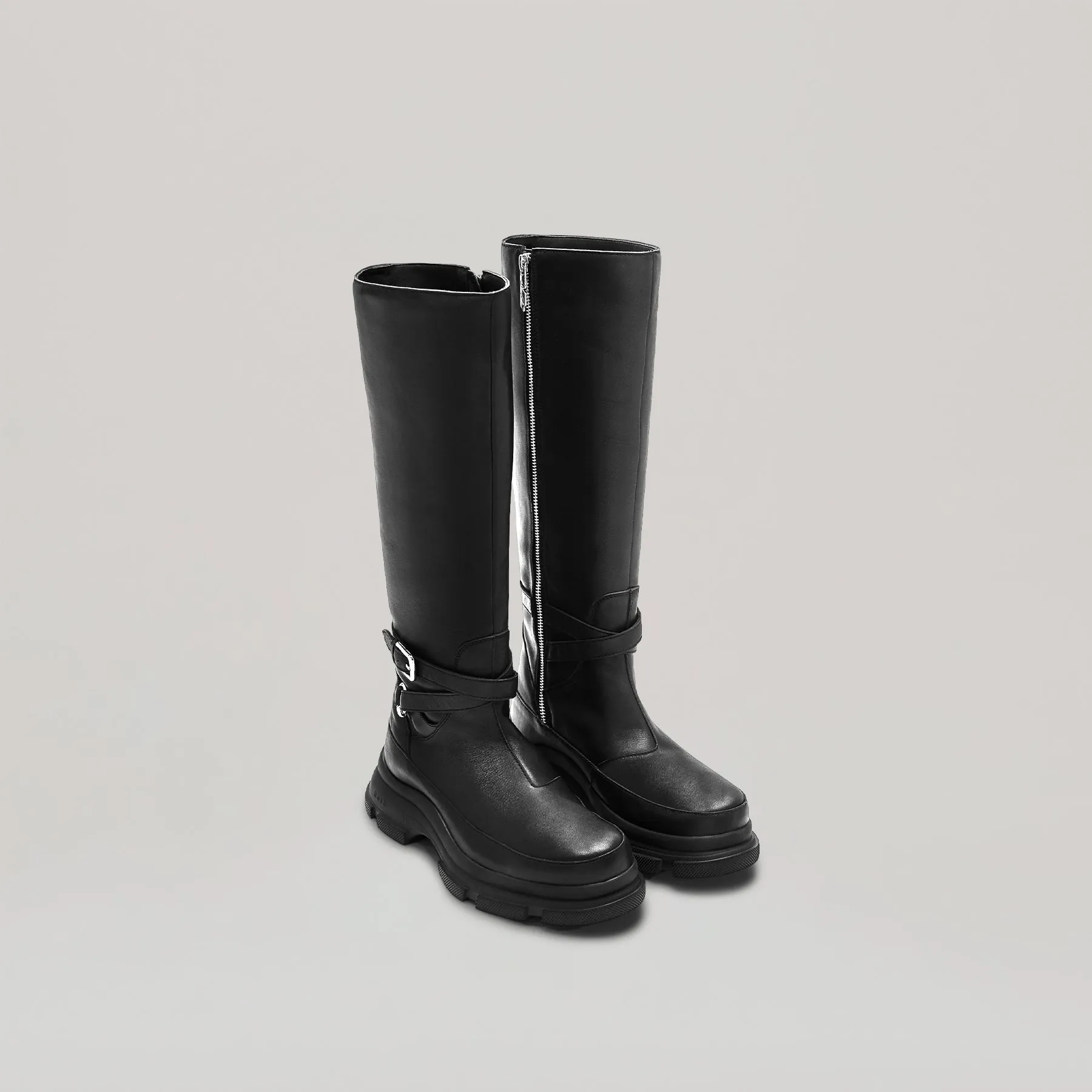 both - GAO EVA LEATHER KNEE BOOTS-BLACK/BLACK sold by both product image thumbnail 5