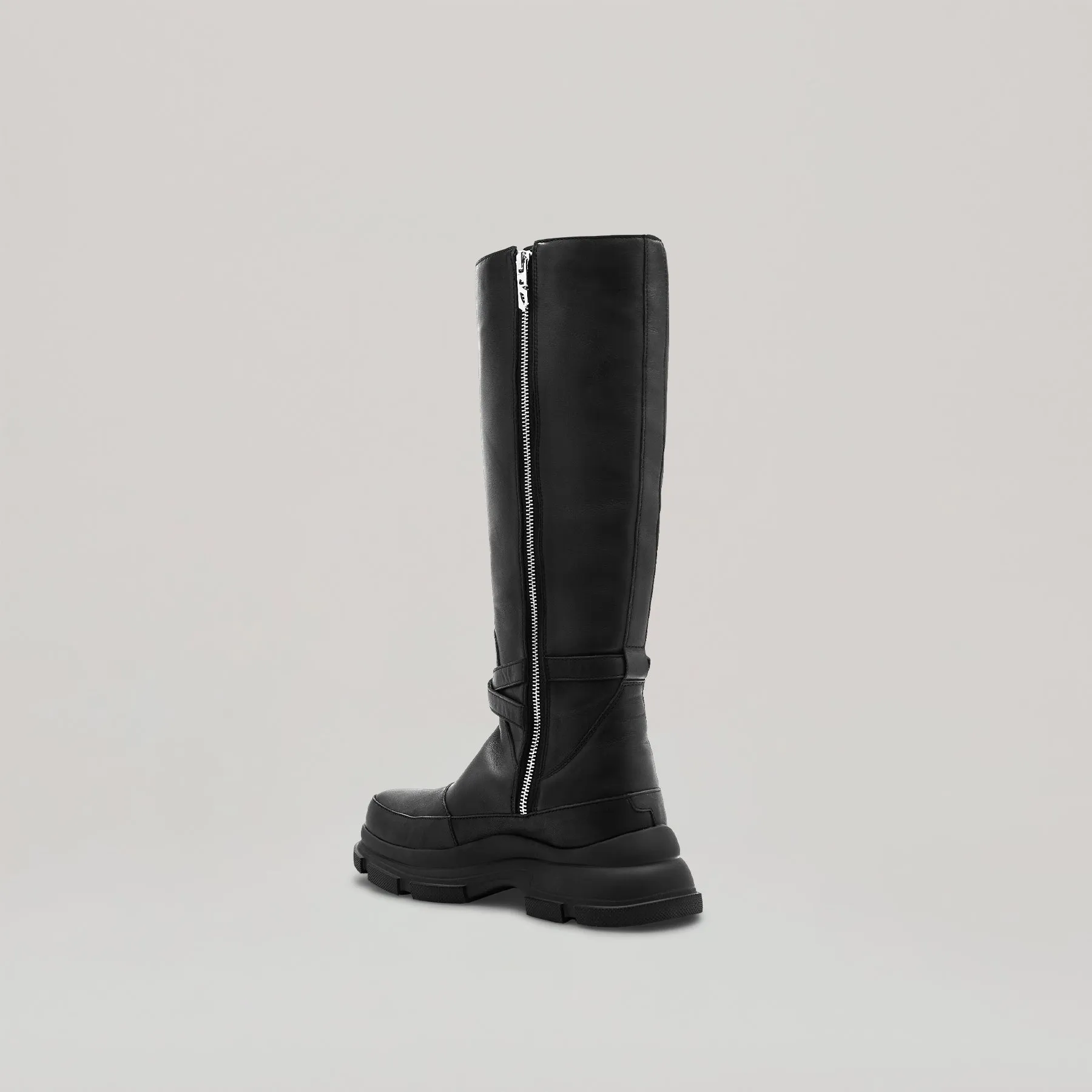 both - GAO EVA LEATHER KNEE BOOTS-BLACK/BLACK sold by both product image thumbnail 3