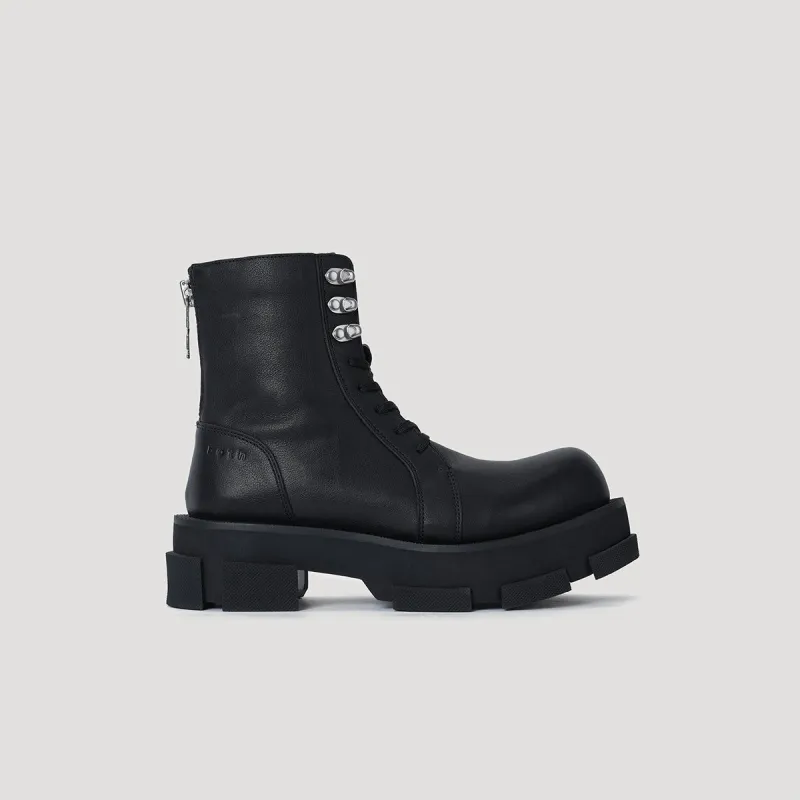 both - GAO PLATFORM ARMY BOOTS-BLACK/BLACK made by both
