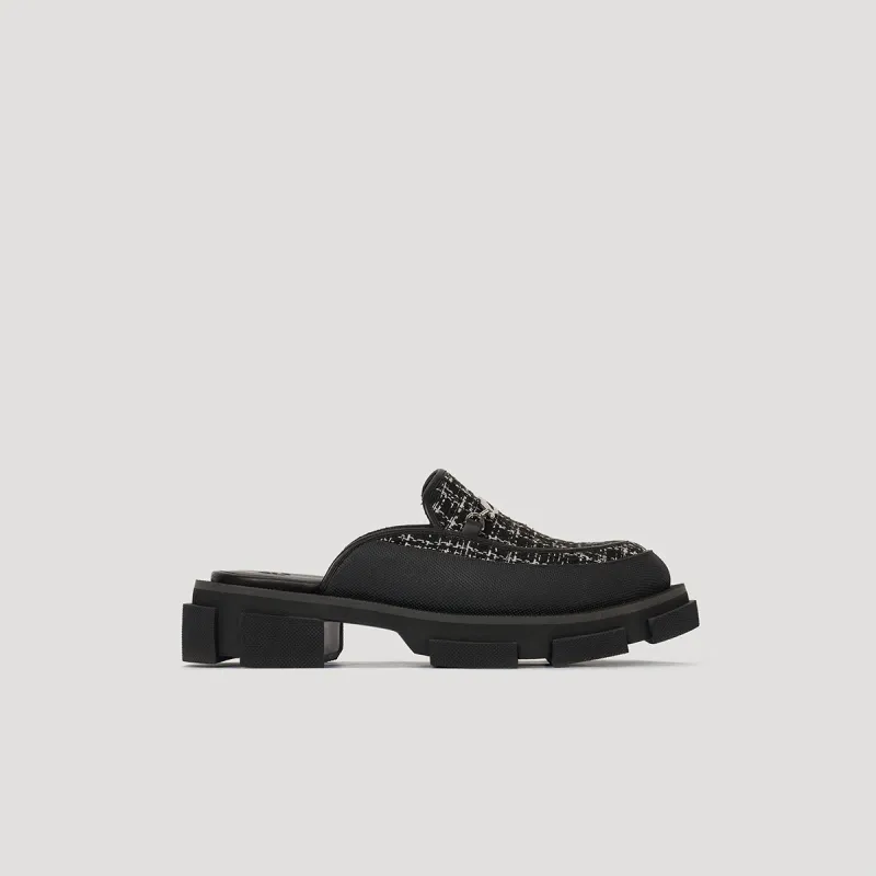both - GAO LOAFER MULES-BLACK/BLACK made by both
