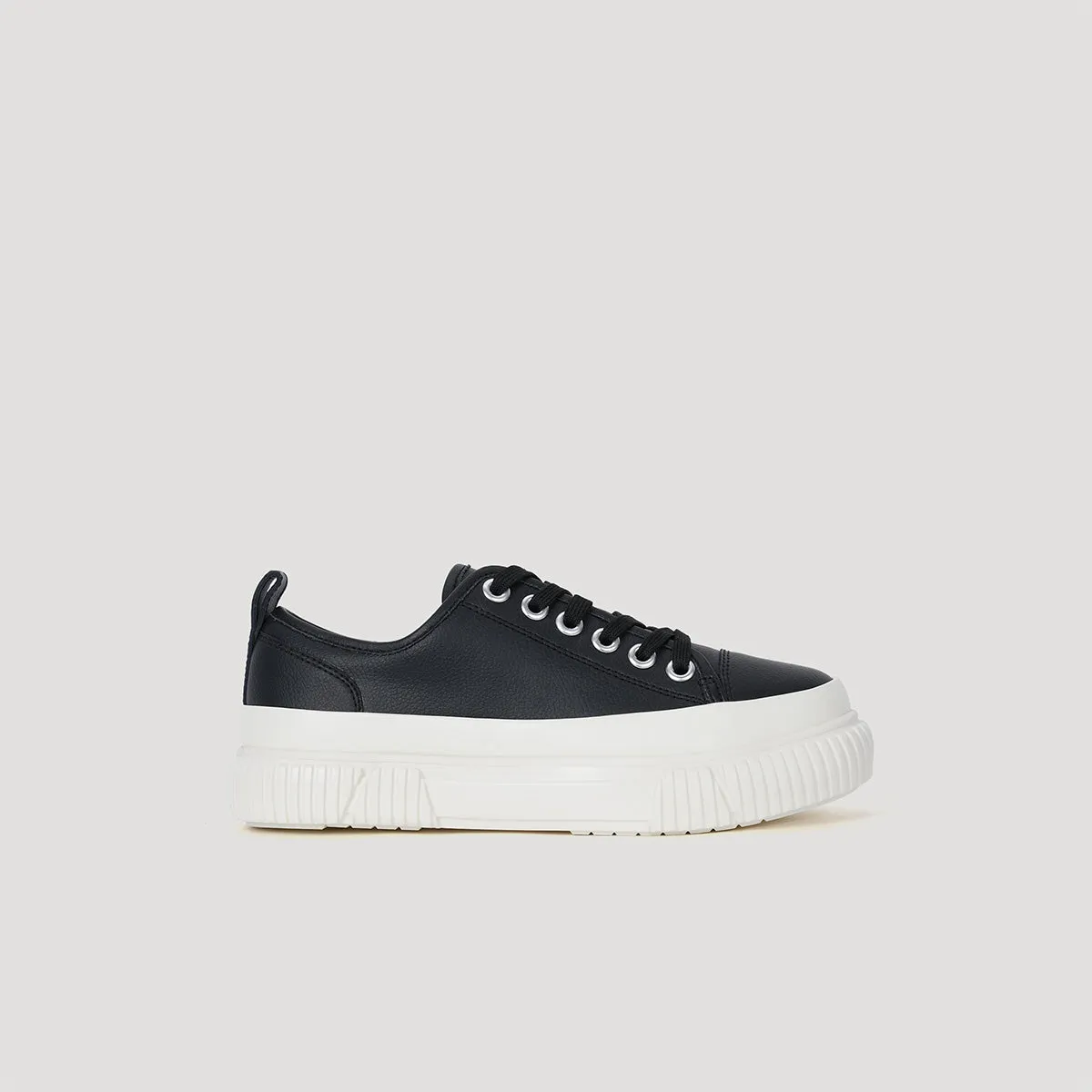 both - EVA PLATFORM SIGNATURE SNEAKER-BLACK/BEIGE sold by both