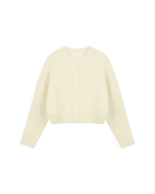 Rie Boucle Zip Cardigan sold by PVCS