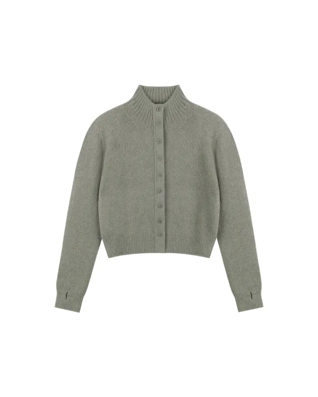 High Neck Button Cardigan sold by PVCS