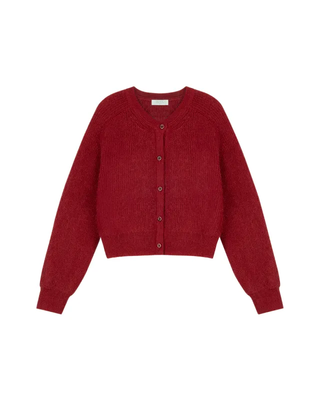 Mohair Raglan Knit Cardigan sold by PVCS