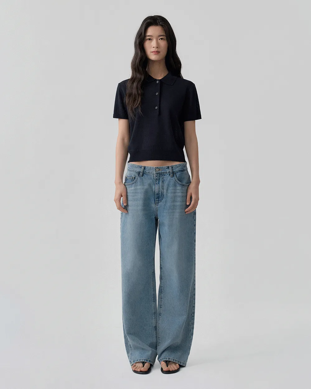 Linen Polo Knit Top sold by PVCS product image thumbnail 2