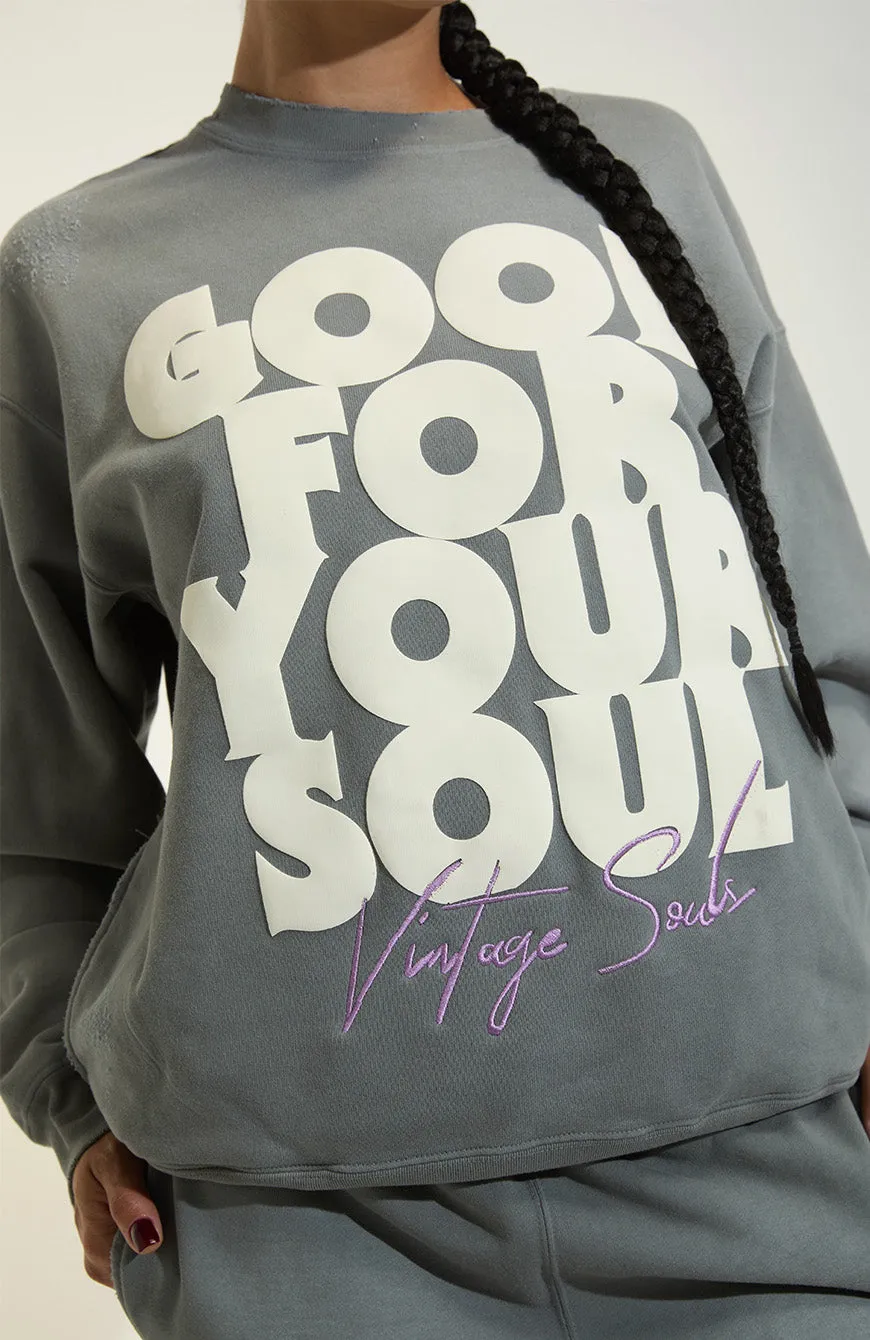 Good For Your Soul Pullover - Smoke sold by Vintage Souls product image thumbnail 2