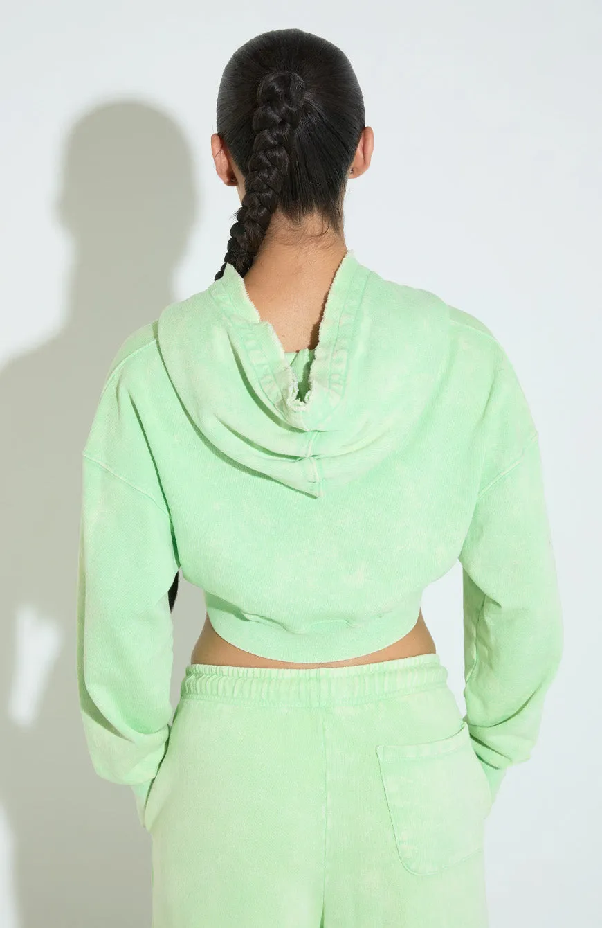 Juicy Crop Zip Hoodie / Neon Lime sold by Vintage Souls product image thumbnail 3