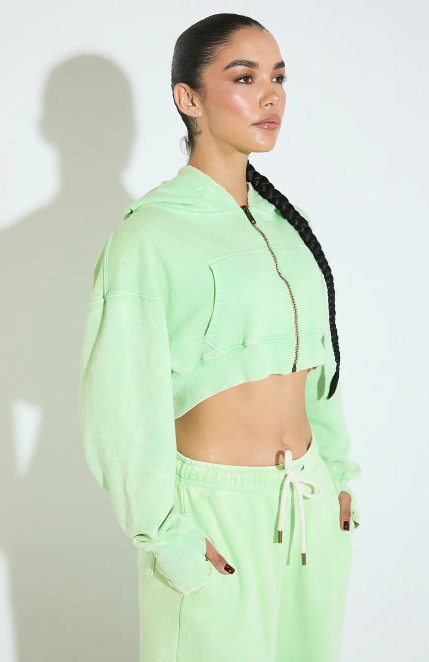 Juicy Crop Zip Hoodie / Neon Lime sold by Vintage Souls product image thumbnail 2