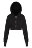 Juicy Crop Zip Hoodie / Black sold by Vintage Souls