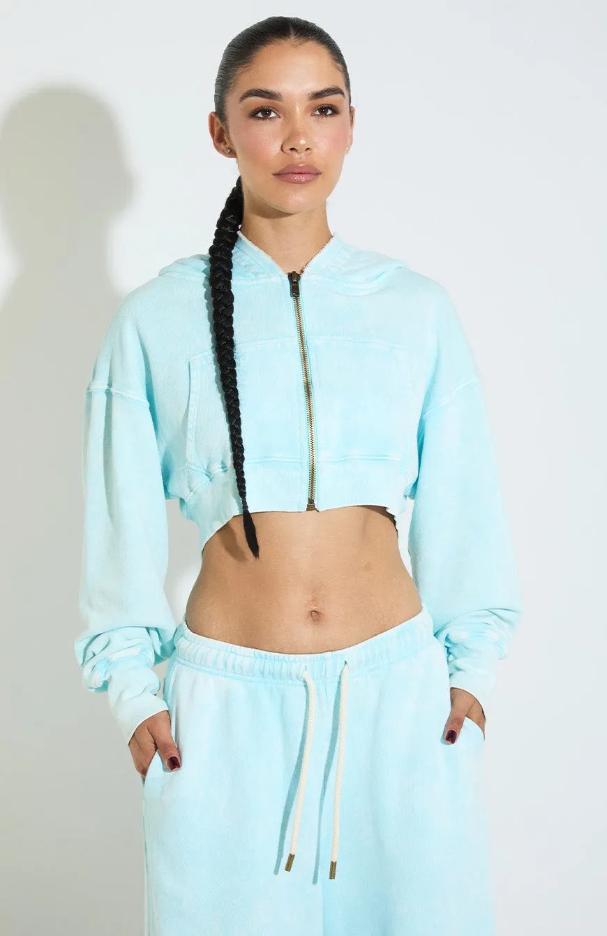 Juicy Crop Zip Hoodie / Aqua sold by Vintage Souls product image thumbnail 3