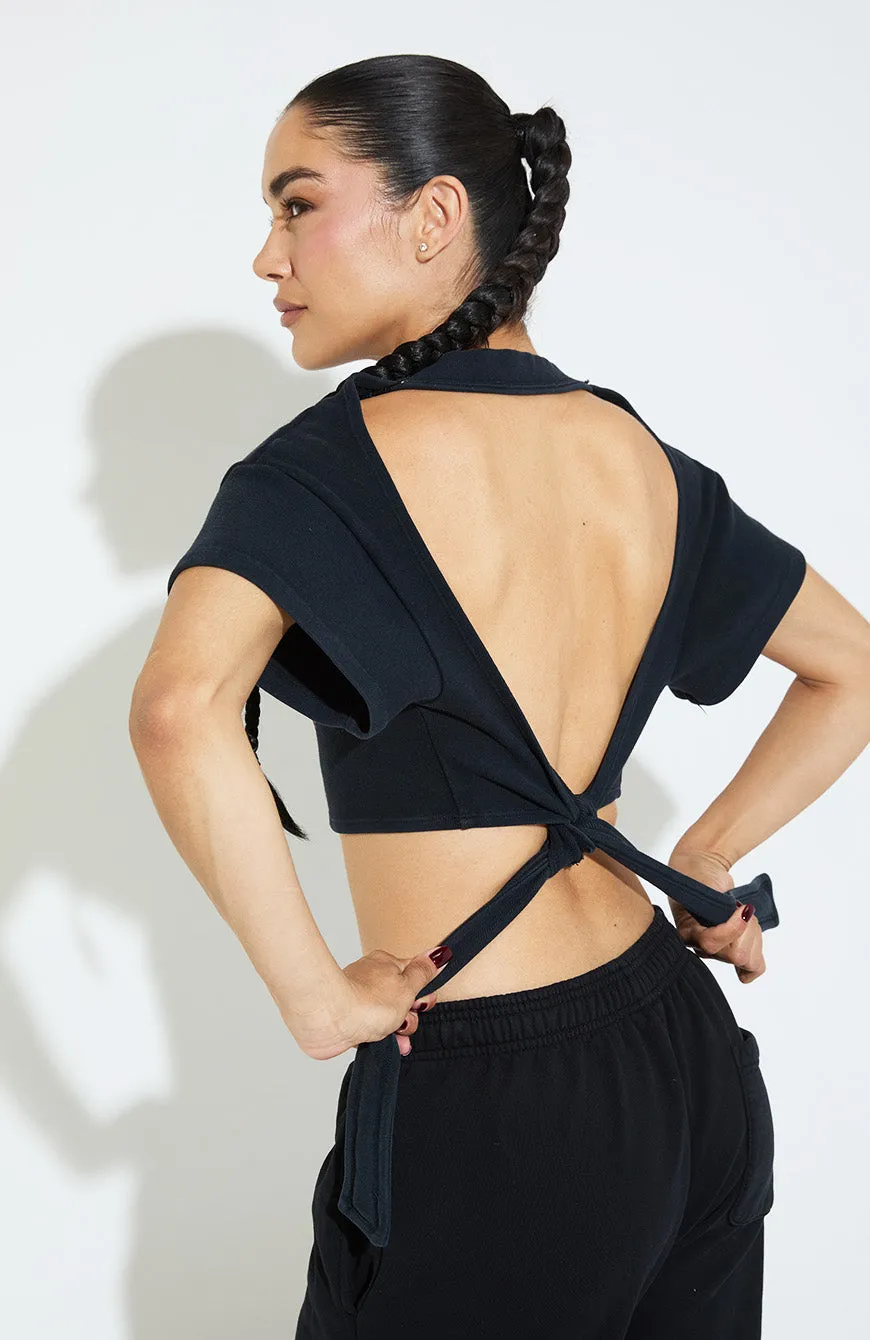 Juicy Backless Rib Crop / Black / Las Vegas sold by Vintage Souls product image thumbnail 2