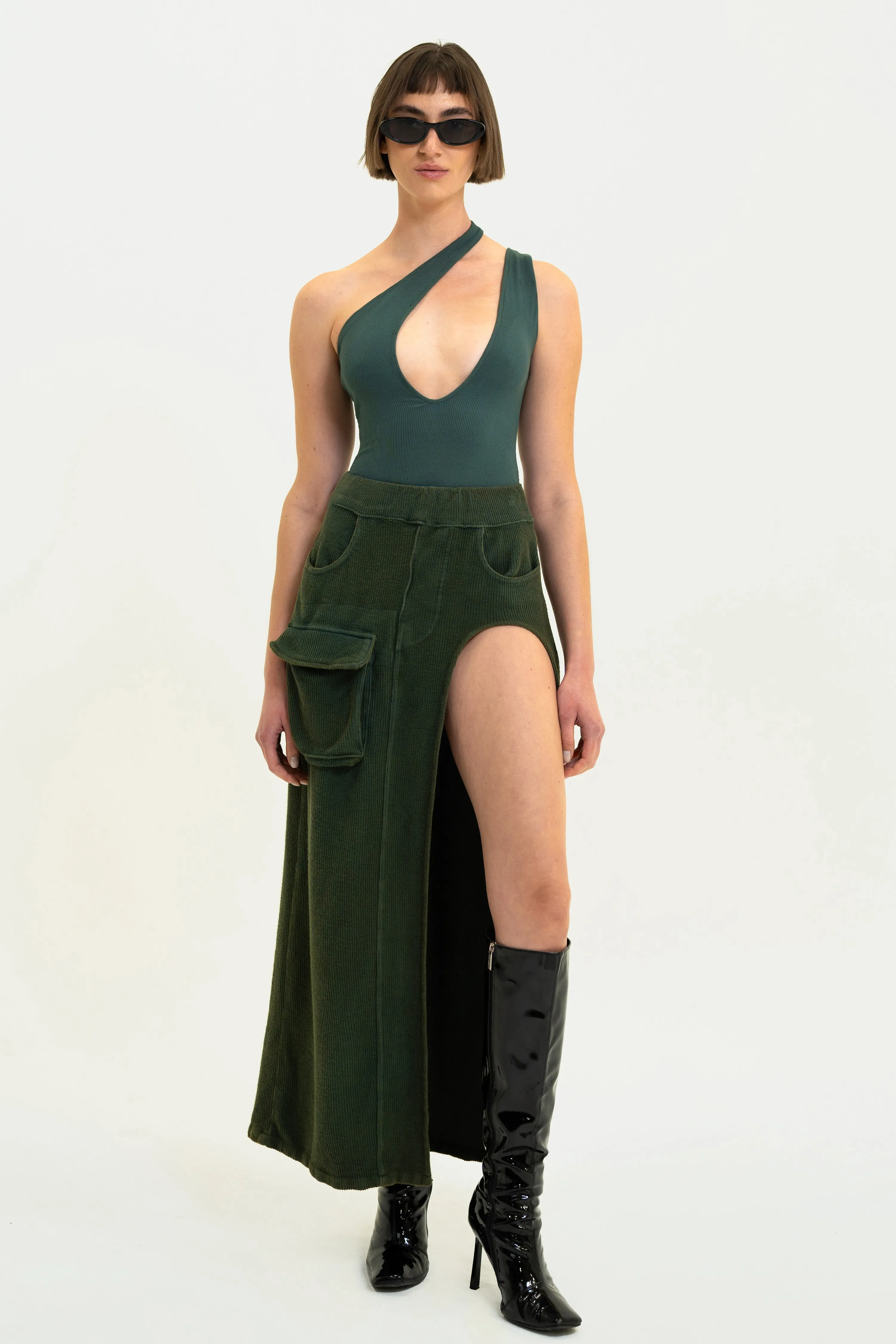 Aspen Cargo Skirt - Olive sold by Vintage Souls