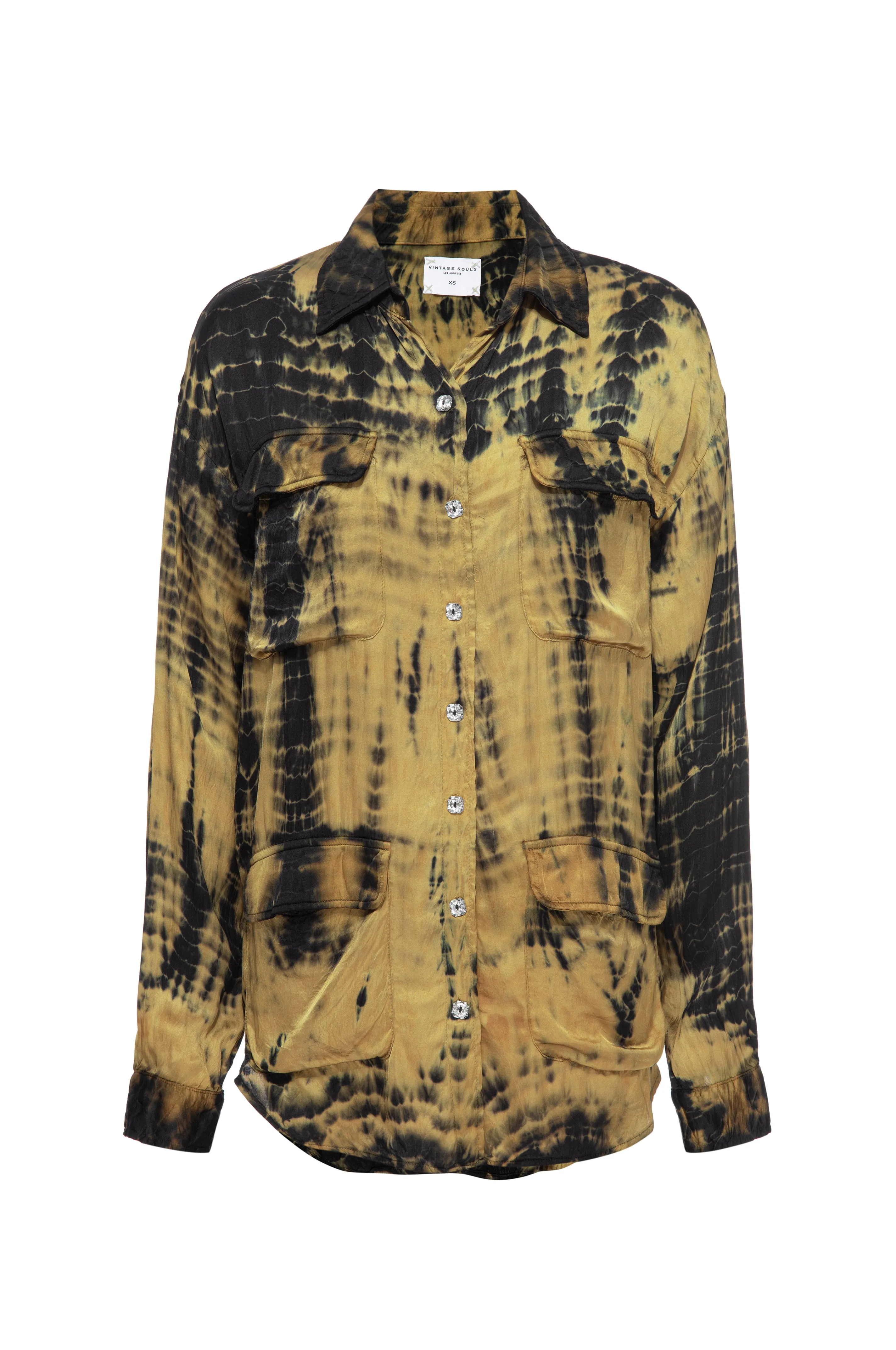 Monaco Blouse - Shibori Gold sold by Vintage Souls