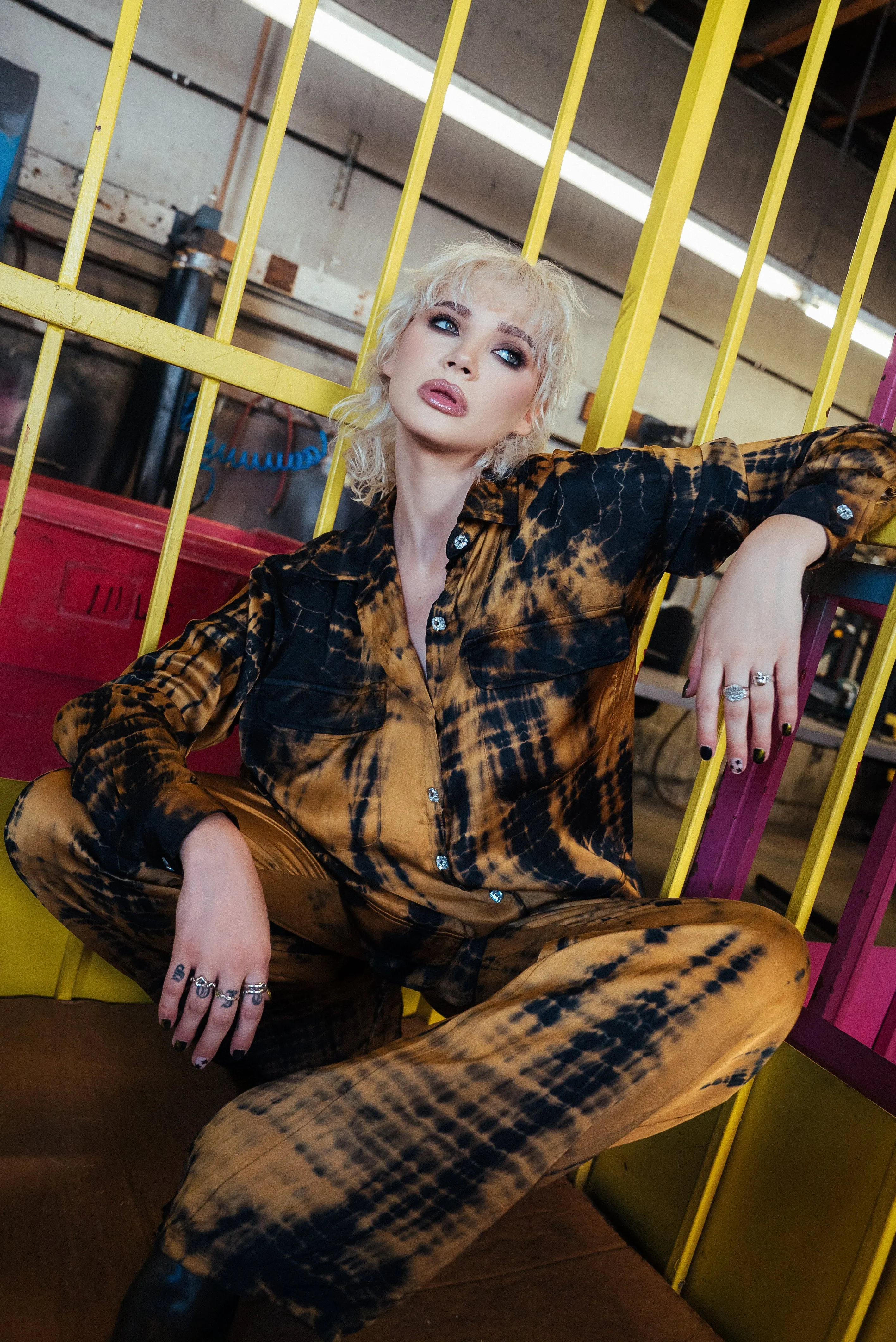 Monaco Blouse - Shibori Gold sold by Vintage Souls product image thumbnail 2