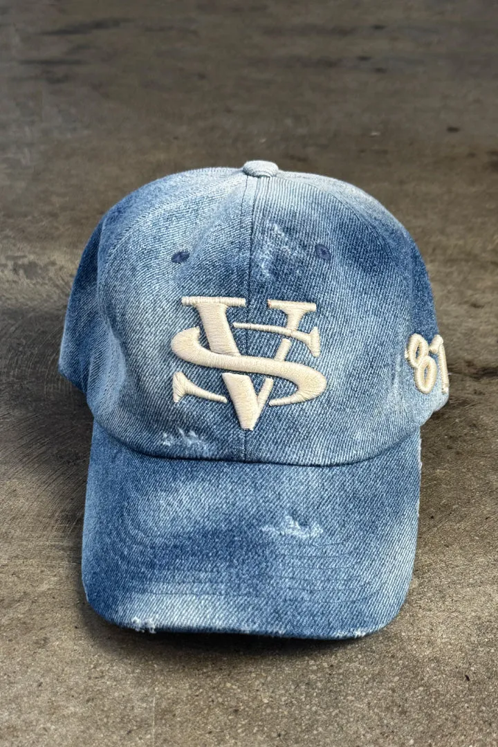 VS BASEBALL HAT - DISTRESS DENIM sold by Vintage Souls