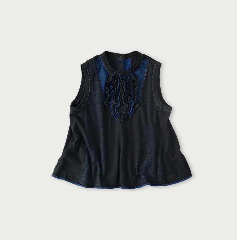 Indigo Iroiro Frilled Camisole made by 45r