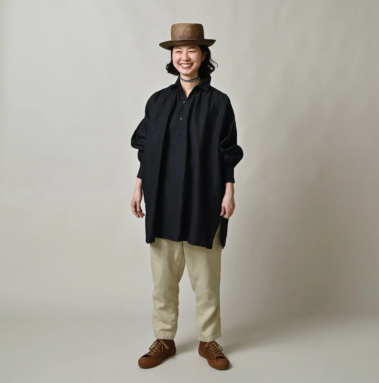 Indigo 60 Linen Smock Shirt sold by 45r product image thumbnail 2