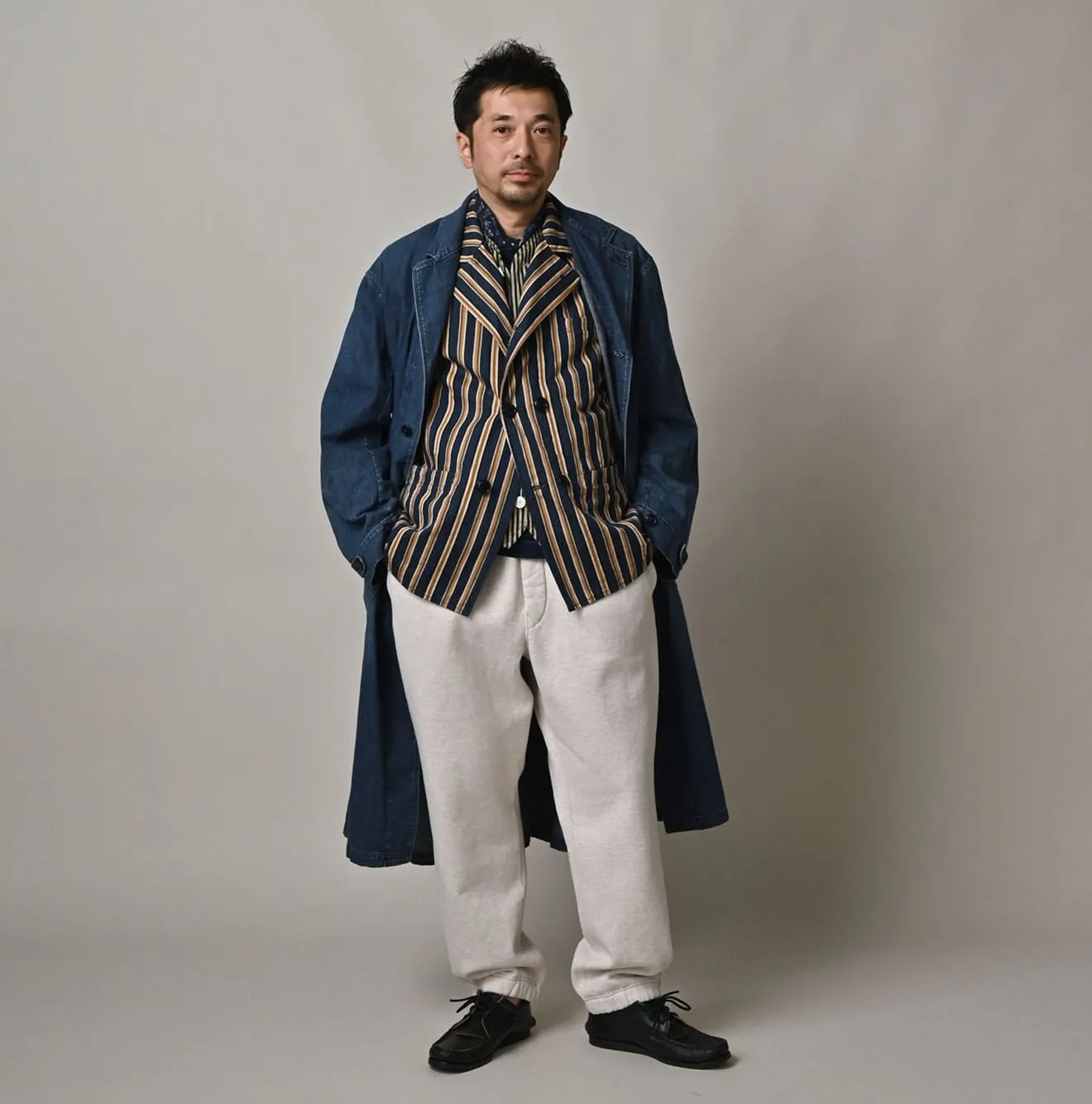 Indigo Mugihiko Denim 908 Work Coat Zyu sold by 45r product image thumbnail 2