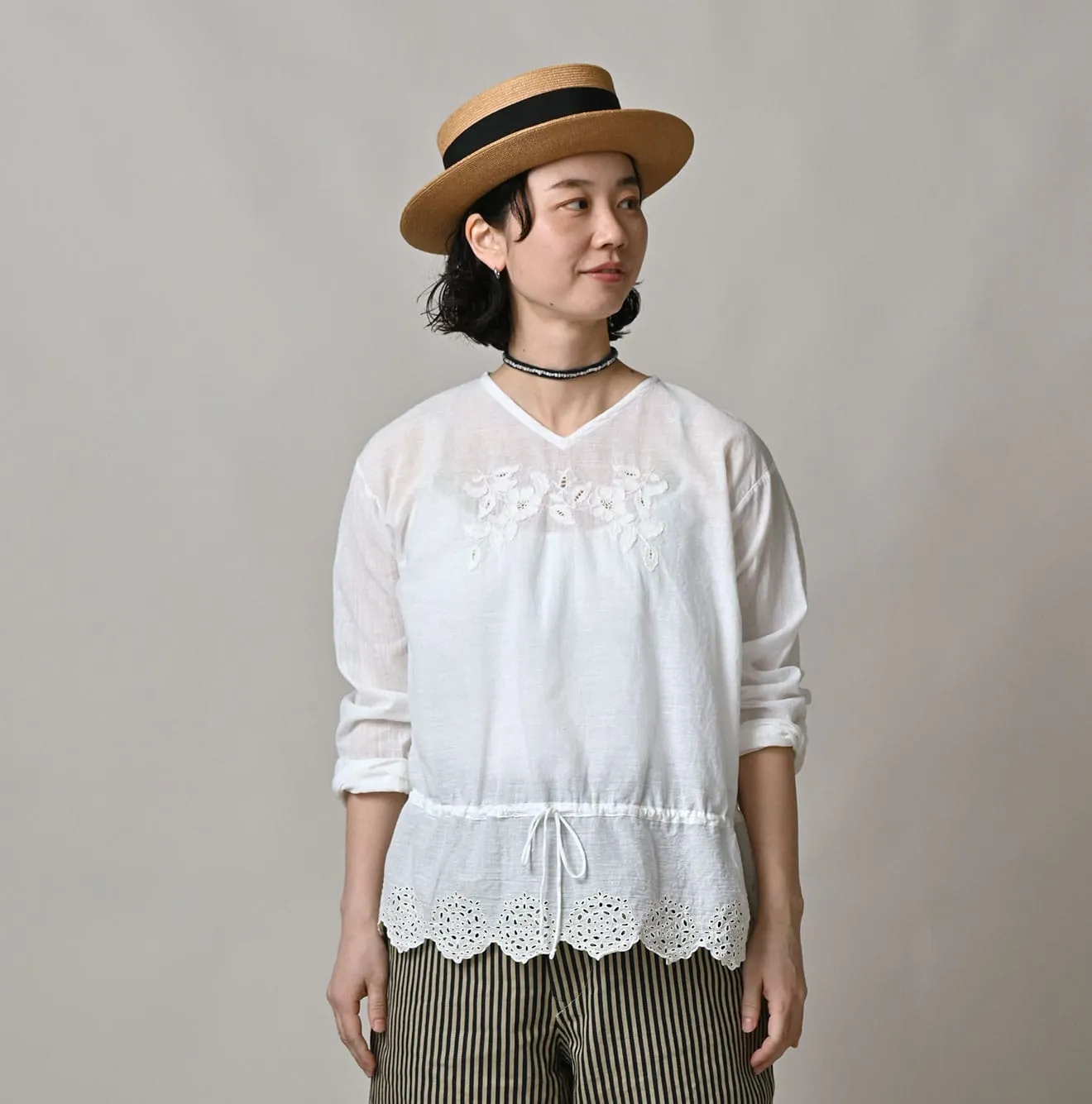 Khadi Peplum Cutwork Embroidery M-Shirt sold by 45r product image thumbnail 3