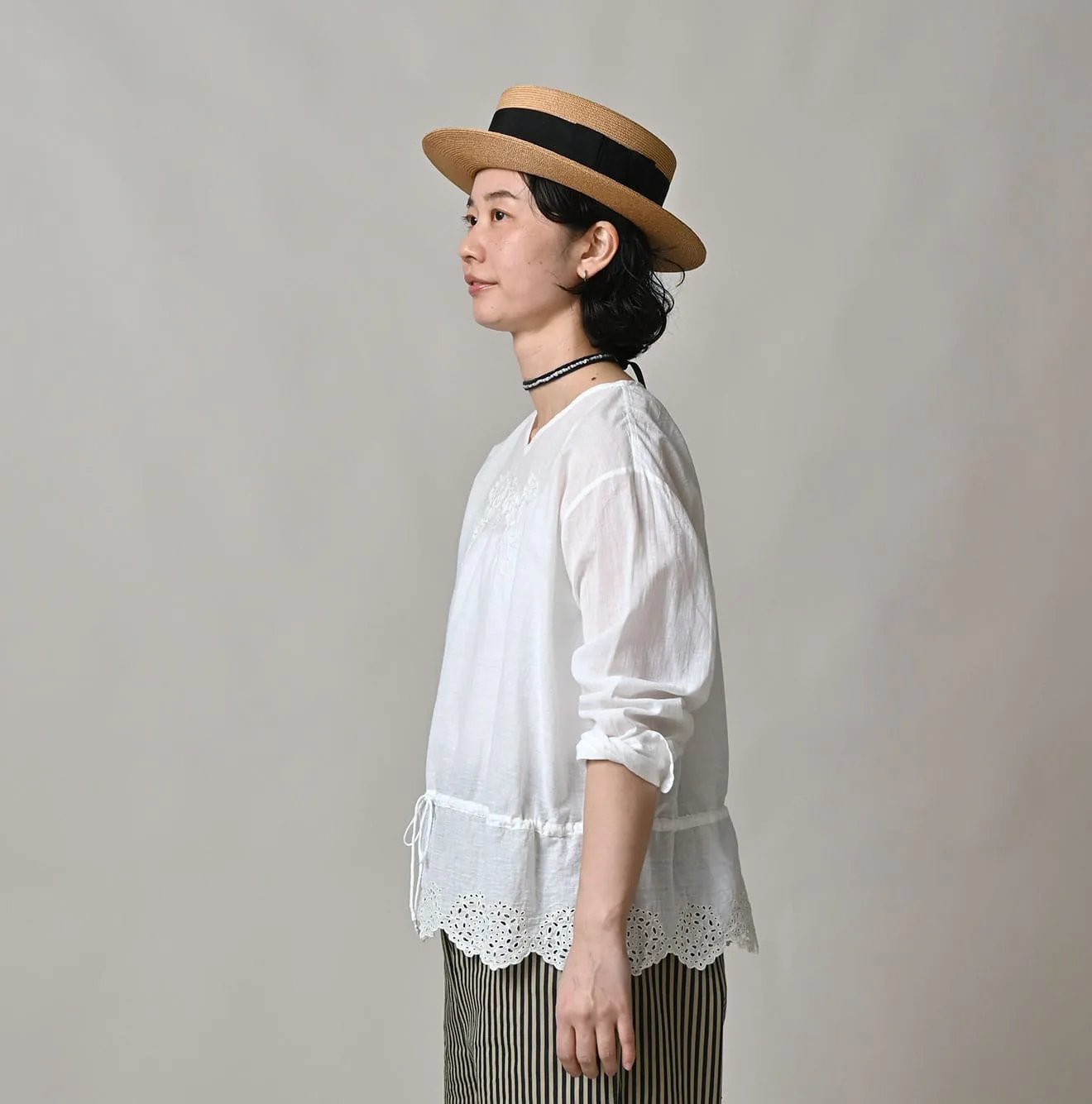 Khadi Peplum Cutwork Embroidery M-Shirt sold by 45r product image thumbnail 4