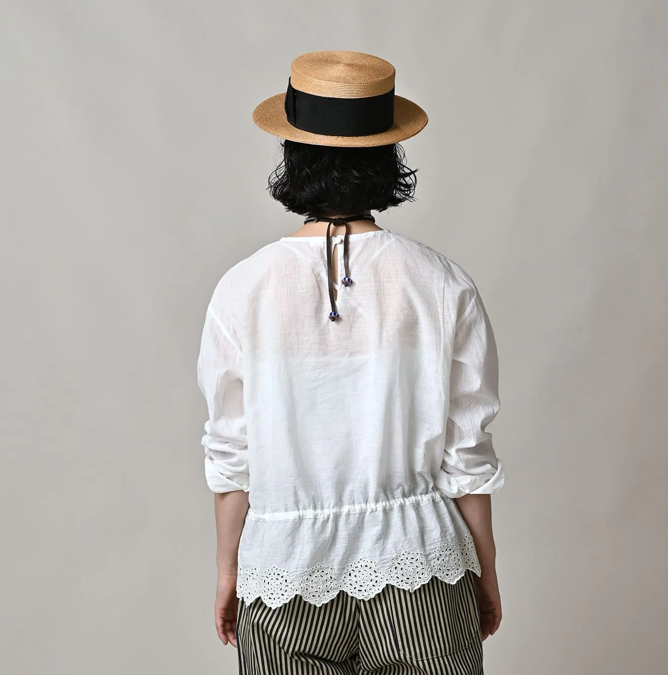 Khadi Peplum Cutwork Embroidery M-Shirt sold by 45r product image thumbnail 5