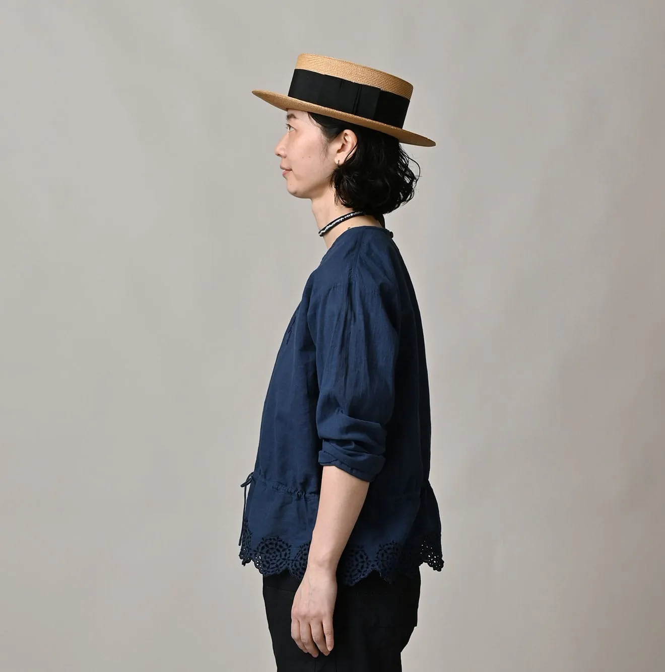 Ai Indigo Khadi Peplum Cutwork Embroidery M-Shirt sold by 45r product image thumbnail 4