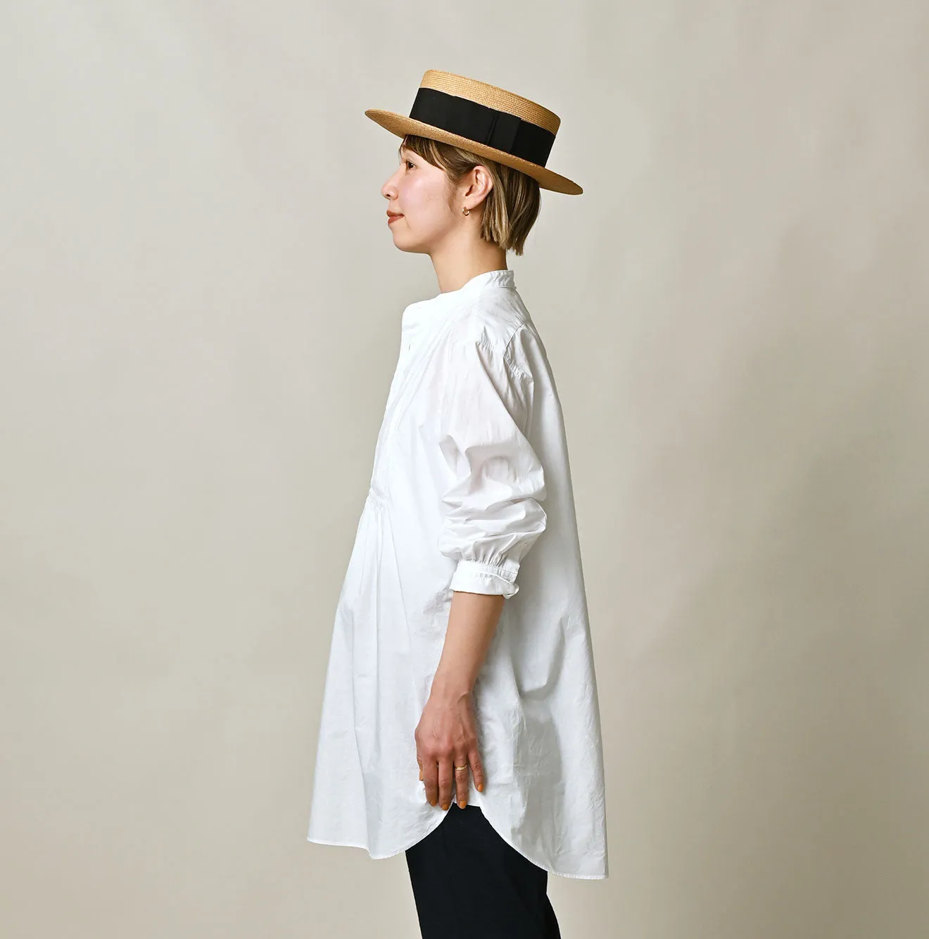 Batiste 908 Tuck Stand Collar Shirt (White) sold by 45r product image thumbnail 4
