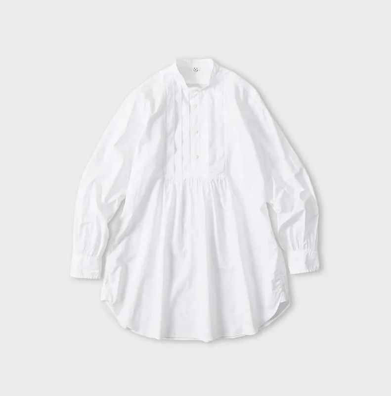 Batiste 908 Tuck Stand Collar Shirt (White) made by 45r