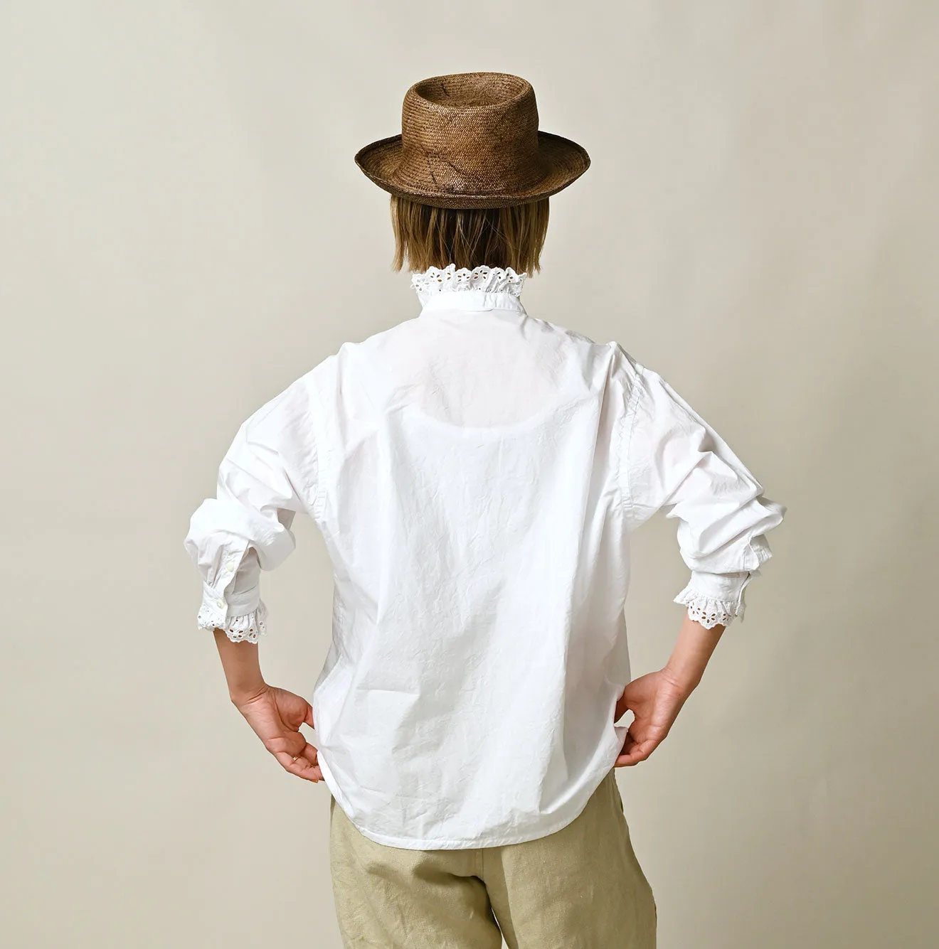 Supima Batiste Cutwork Blouse (White) sold by 45r product image thumbnail 5