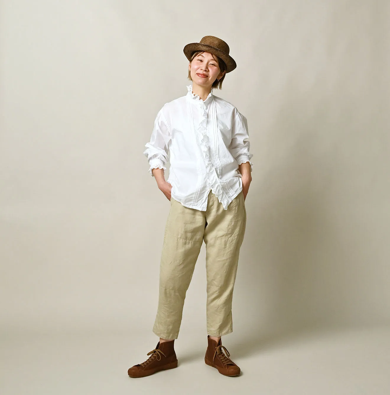 Supima Batiste Cutwork Blouse (White) sold by 45r product image thumbnail 2