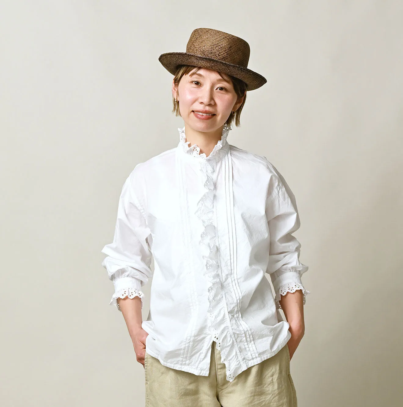 Supima Batiste Cutwork Blouse (White) sold by 45r product image thumbnail 3