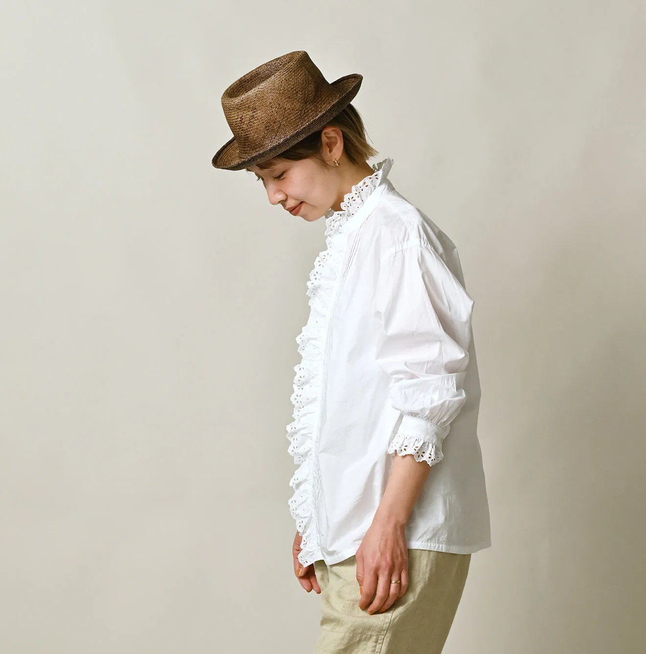 Supima Batiste Cutwork Blouse (White) sold by 45r product image thumbnail 4