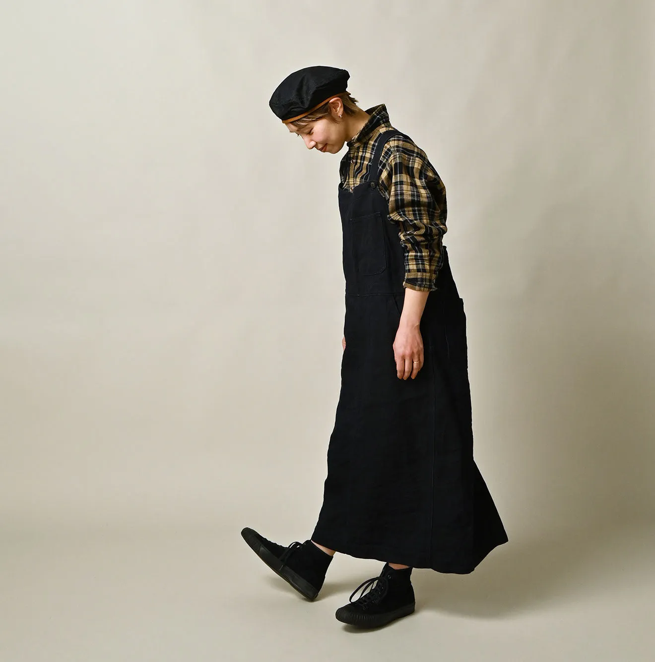 Indigo Linen Herringbone Overall Skirt sold by 45r product image thumbnail 4